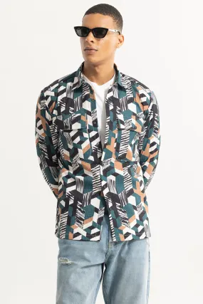 Abstractix Teal Blue Overshirt