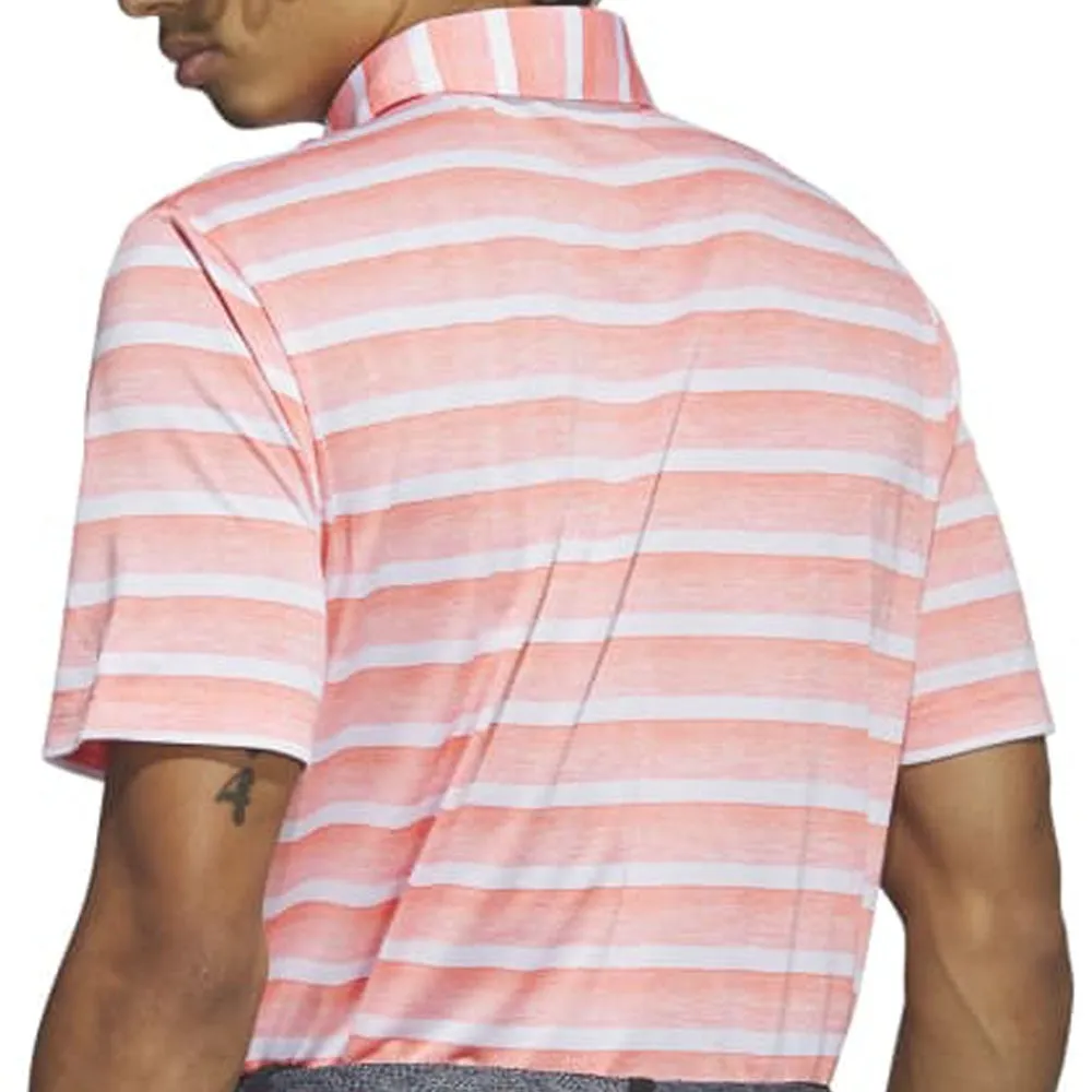 Adidas 2 Clear Stripe Polo Shirt - Coral Fusion/White