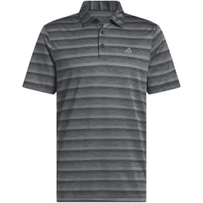 adidas 2 Colour Stripe Polo Shirt - Black/Grey Four