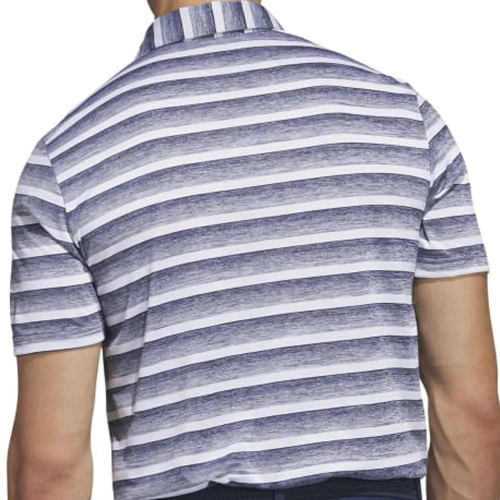 adidas 2 Colour Stripe Polo Shirt - Collegiate Navy/White