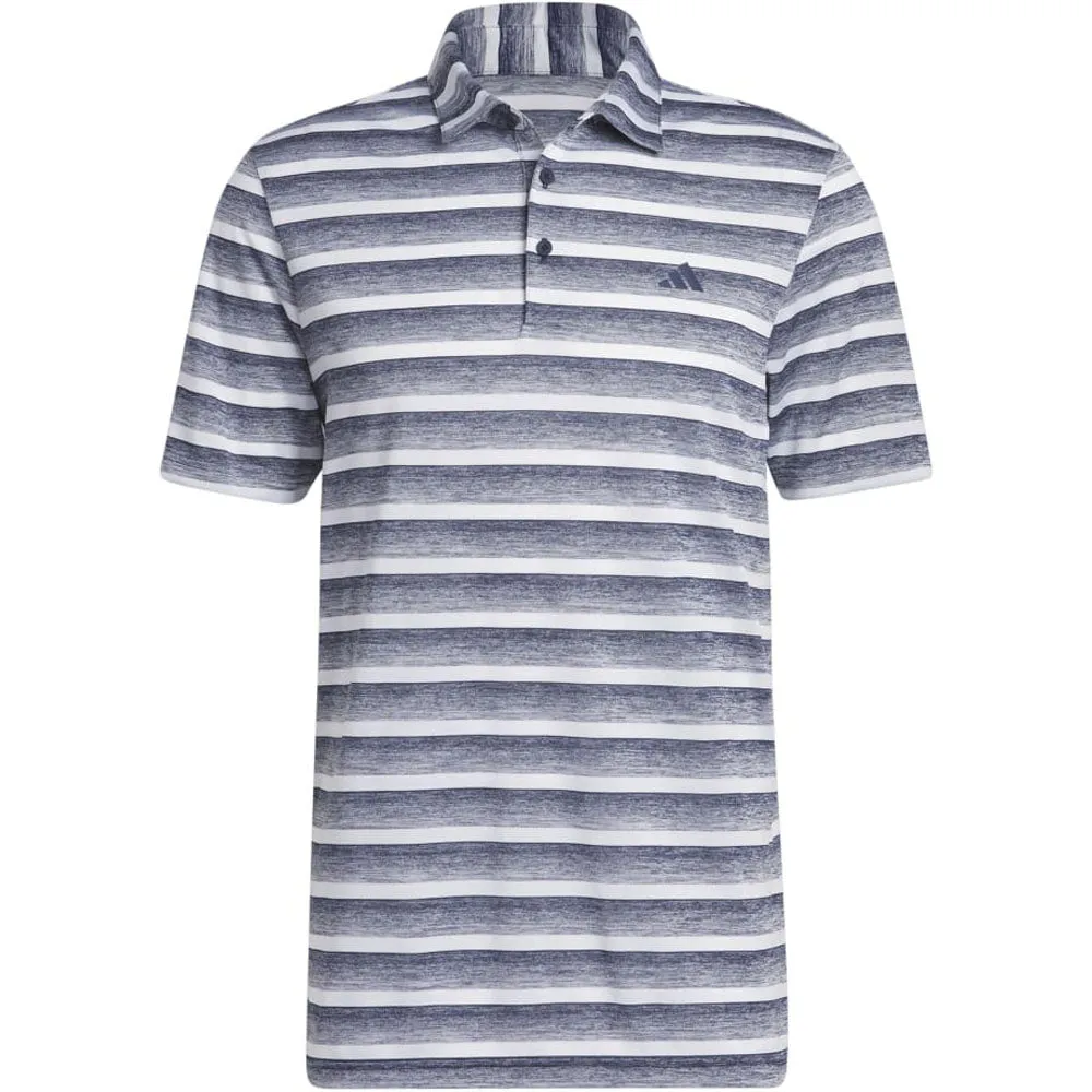 adidas 2 Colour Stripe Polo Shirt - Collegiate Navy/White