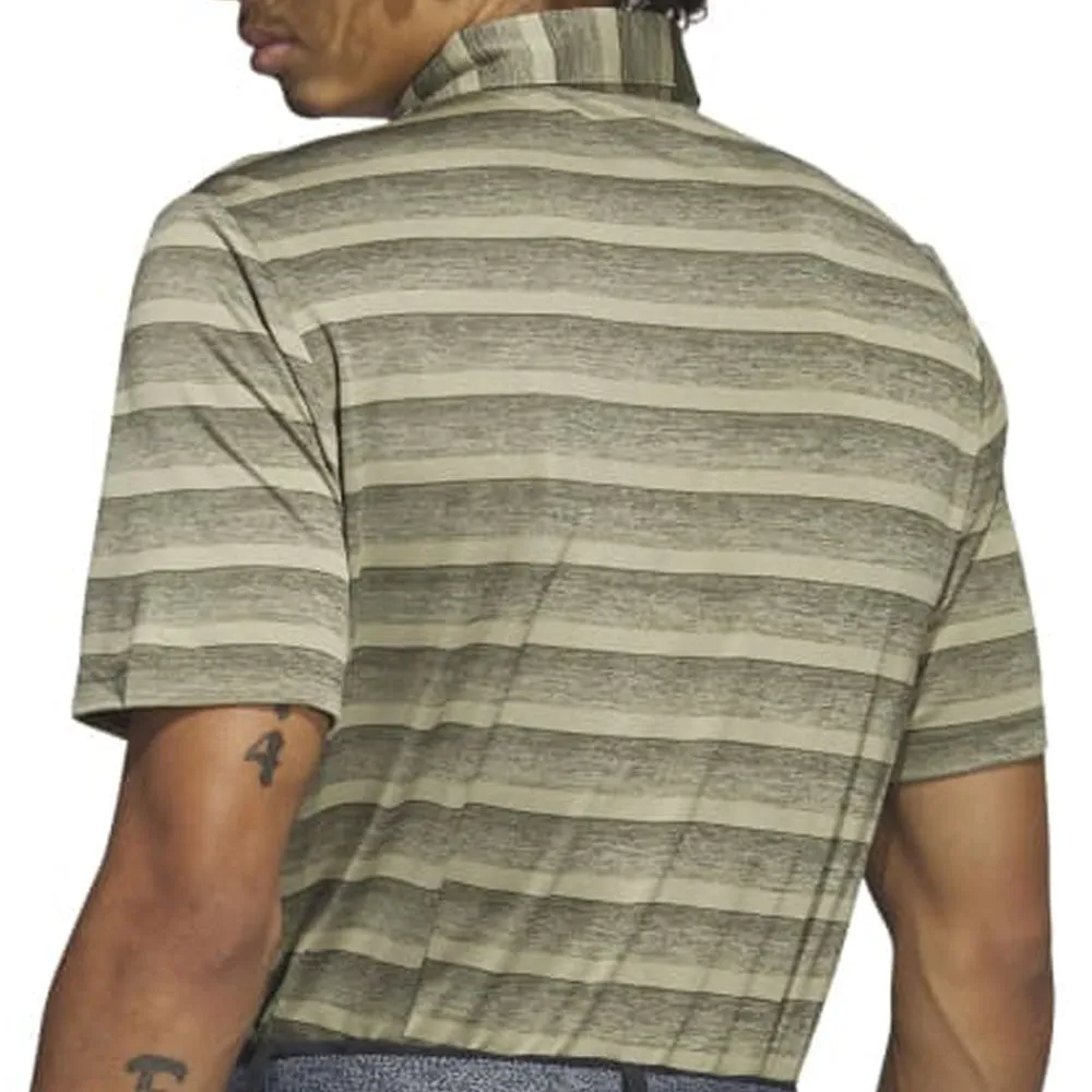 adidas 2 Colour Stripe Polo Shirt - Olive Strata/Hemp