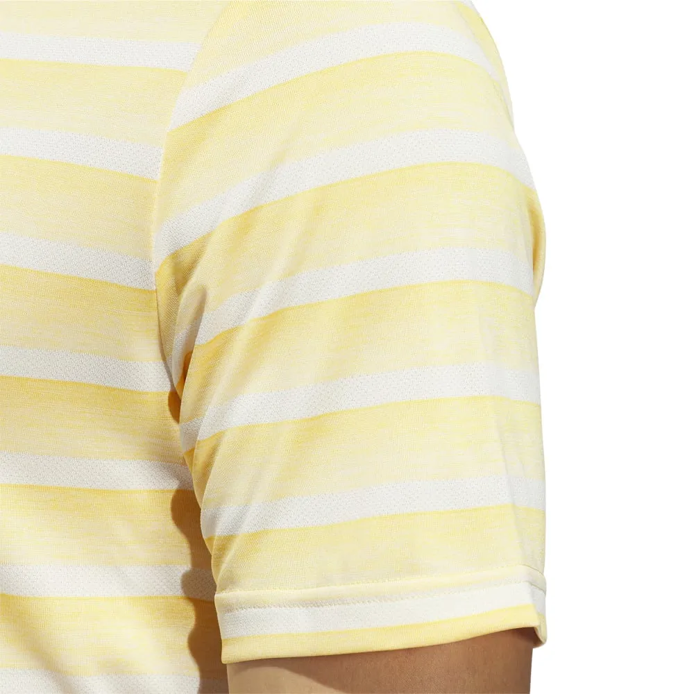 adidas 2 Colour Stripe Polo Shirt - Semi Spark/Ivory