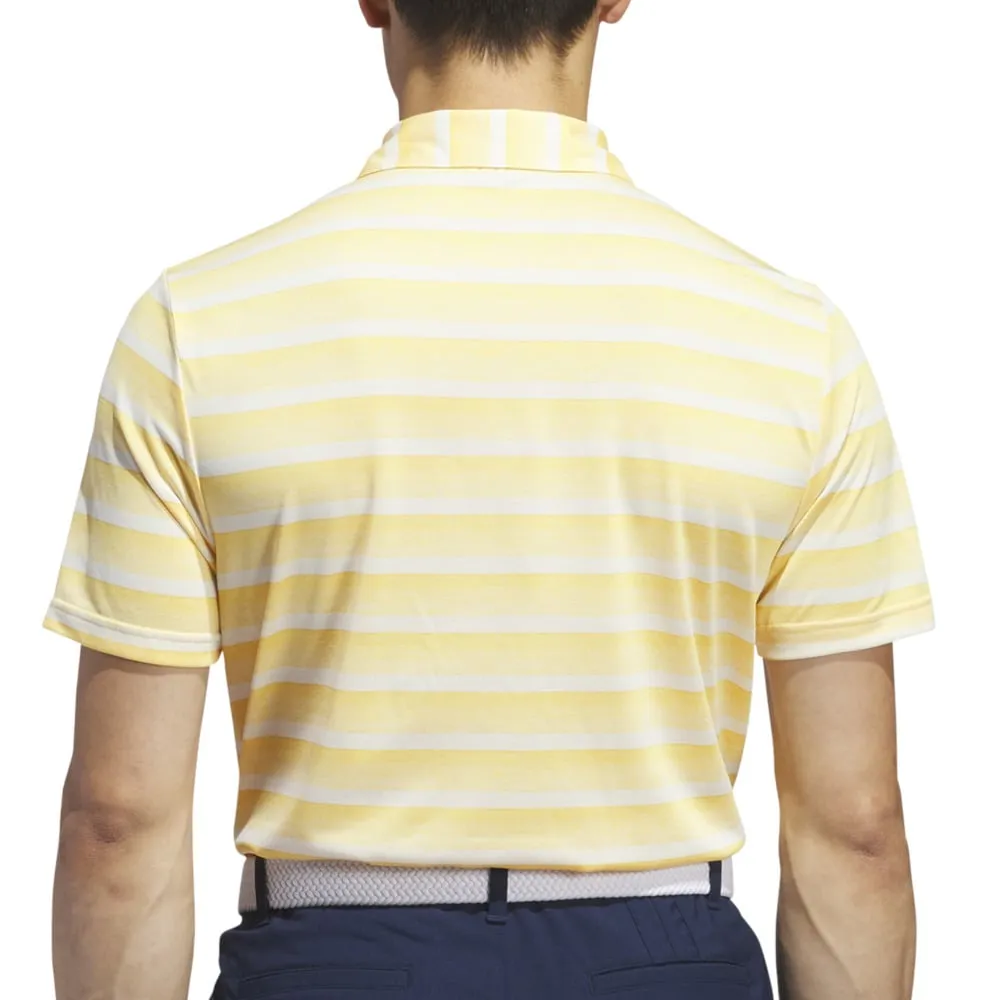 adidas 2 Colour Stripe Polo Shirt - Semi Spark/Ivory