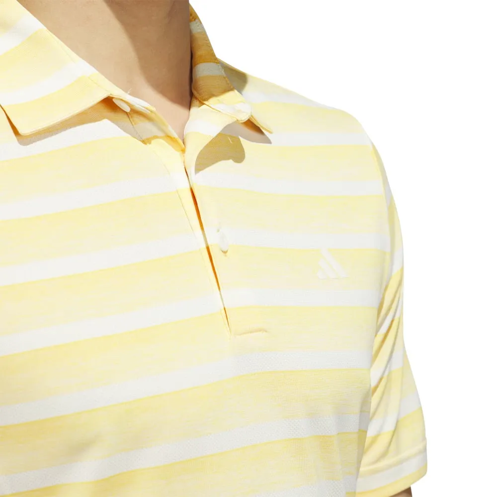 adidas 2 Colour Stripe Polo Shirt - Semi Spark/Ivory