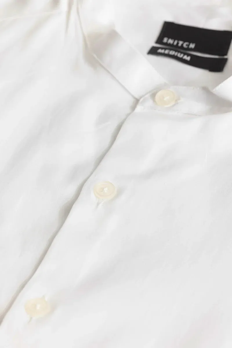 Alfonso White Plain Satin Shirt