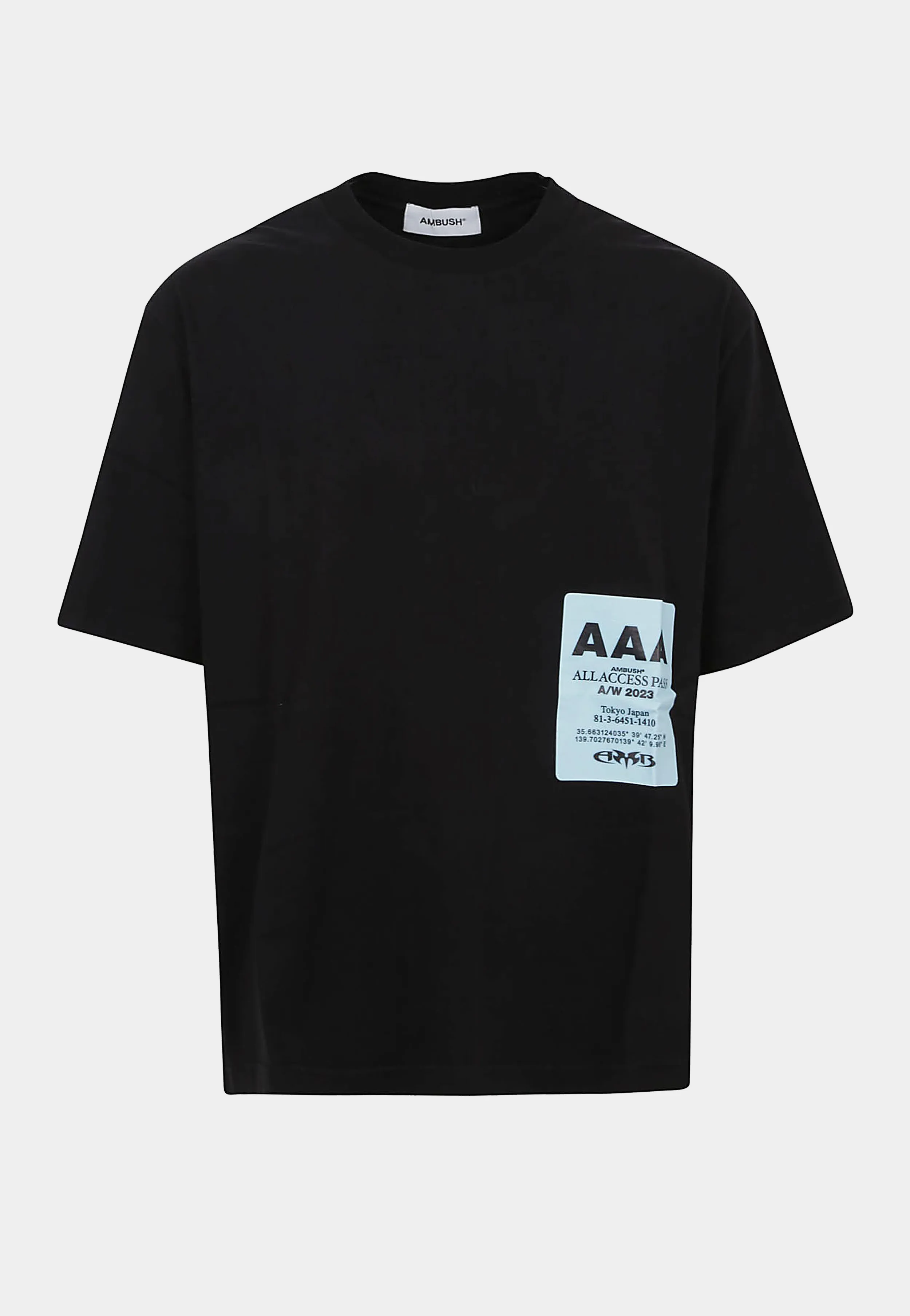 AMBUSH Pass Graphic T-Shirt Blanc De Blanc - Black