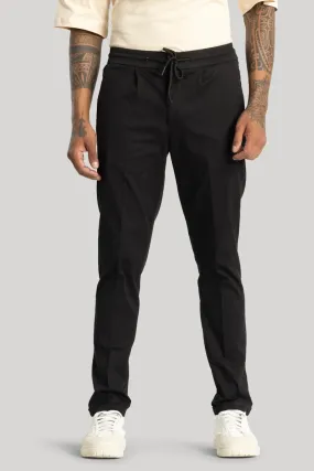 Angelo Black Plain Slim Fit Chinos