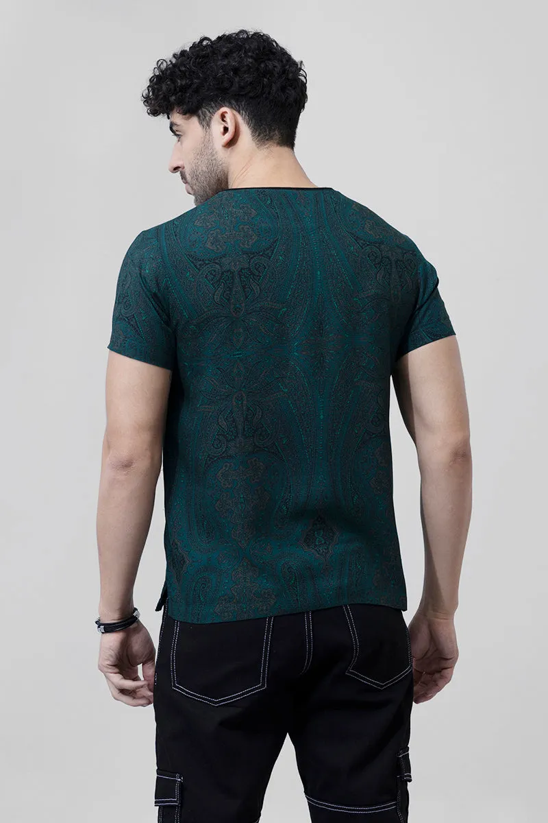 Artic Paisley Dark Green T-Shirt