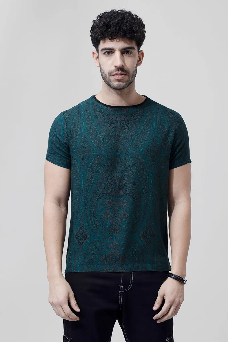 Artic Paisley Dark Green T-Shirt