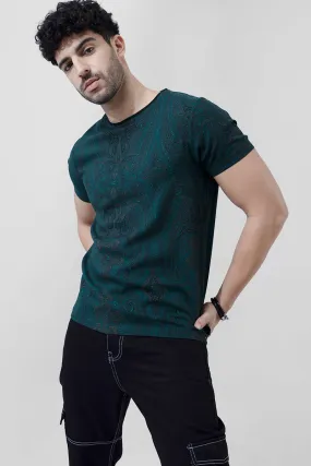 Artic Paisley Dark Green T-Shirt