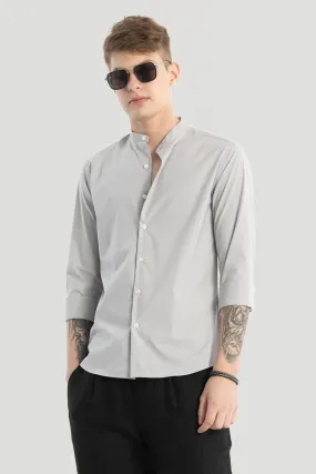 Ash Grey Plain Mandarin Shirt