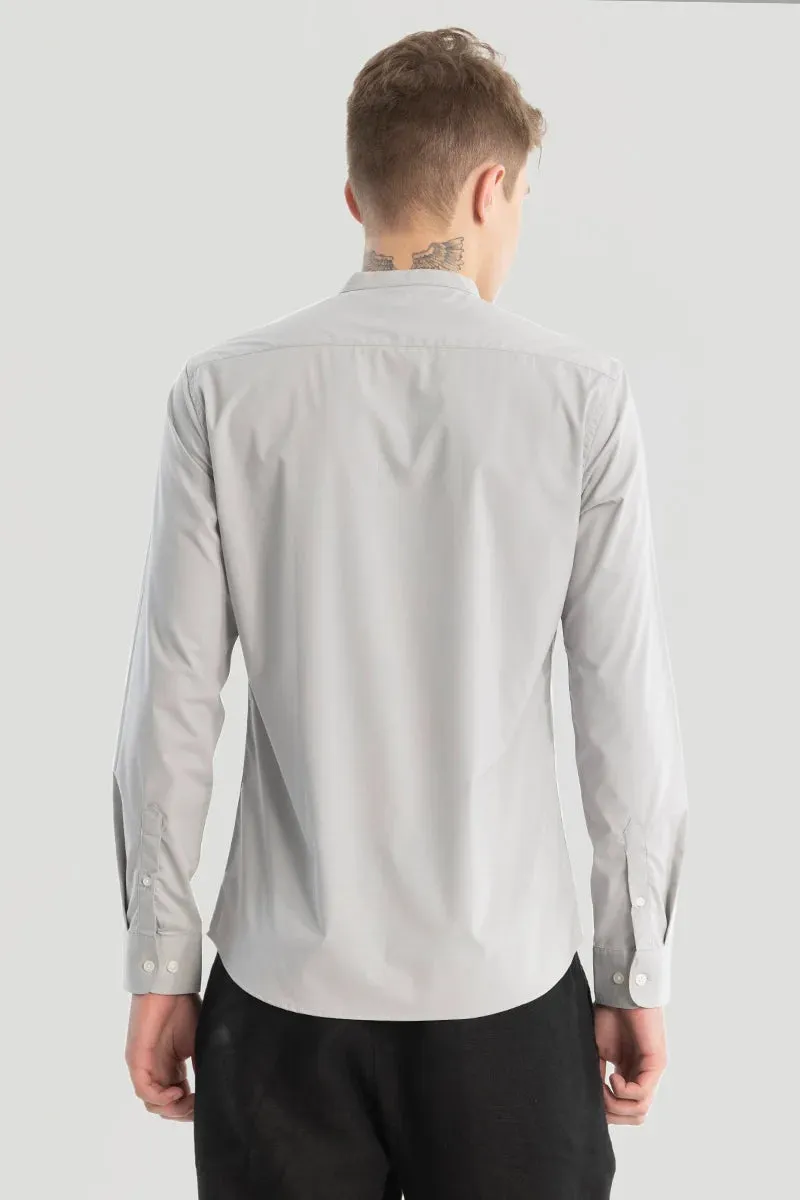 Ash Grey Plain Mandarin Shirt