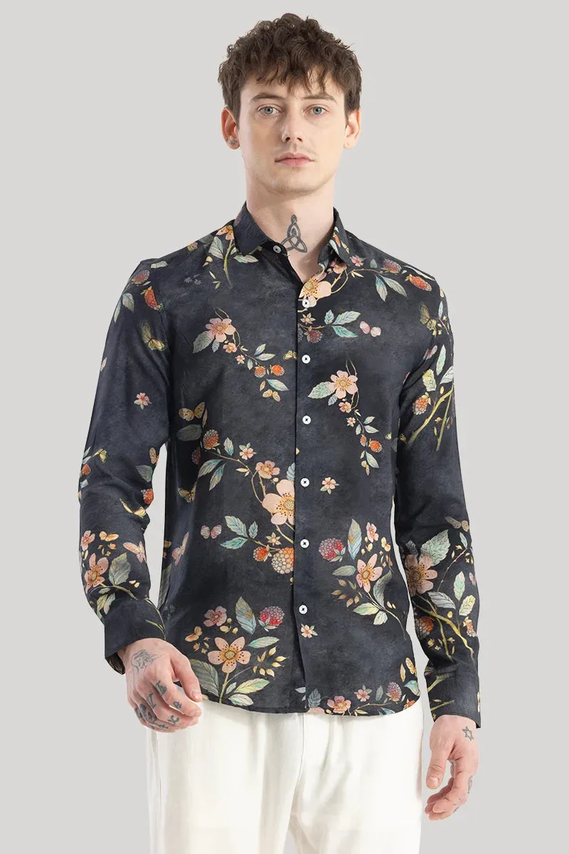 Axel Black Floral Shirts