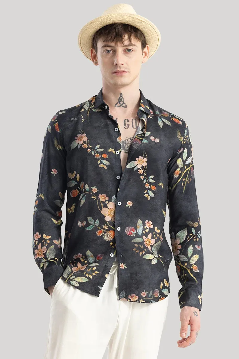 Axel Black Floral Shirts