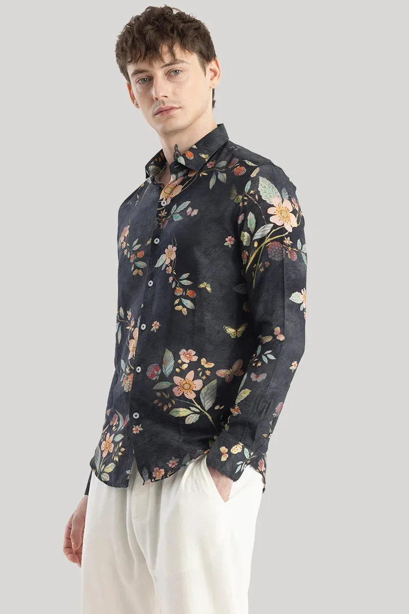 Axel Black Floral Shirts