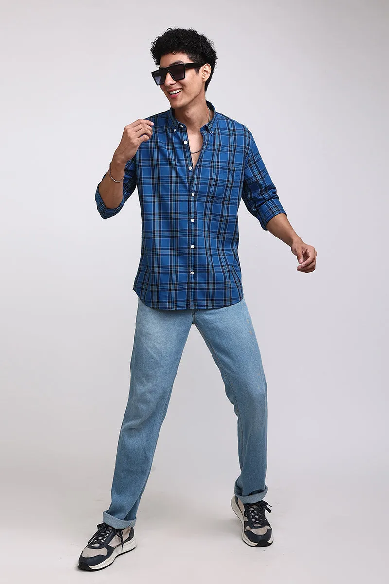 Basic Checks Cobalt Blue Shirt