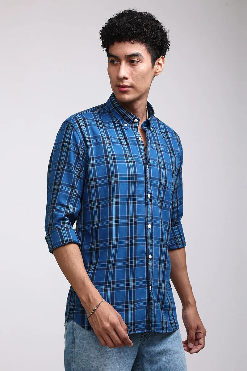 Basic Checks Cobalt Blue Shirt