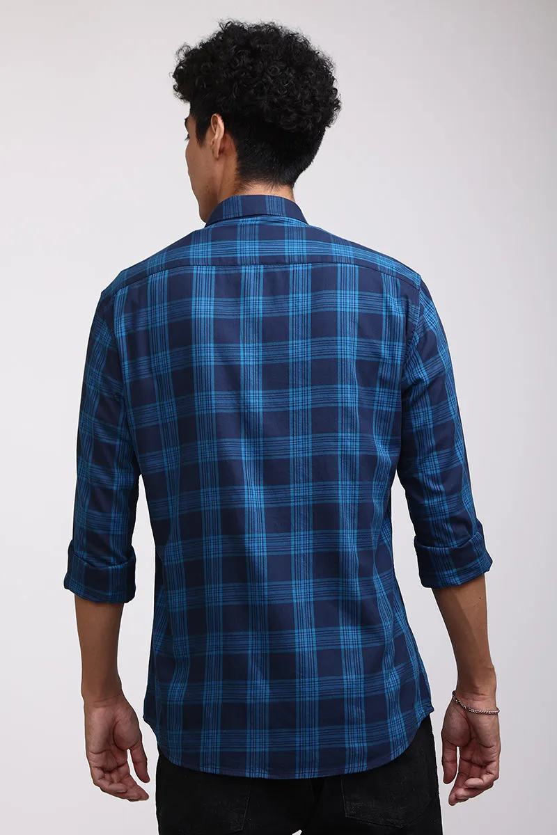 Basic Checks Dark Blue Shirt