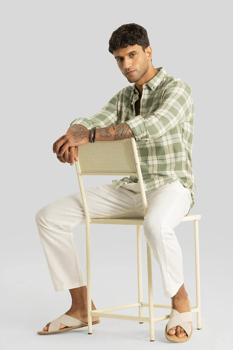 Beacon Green Checks Linen Shirt