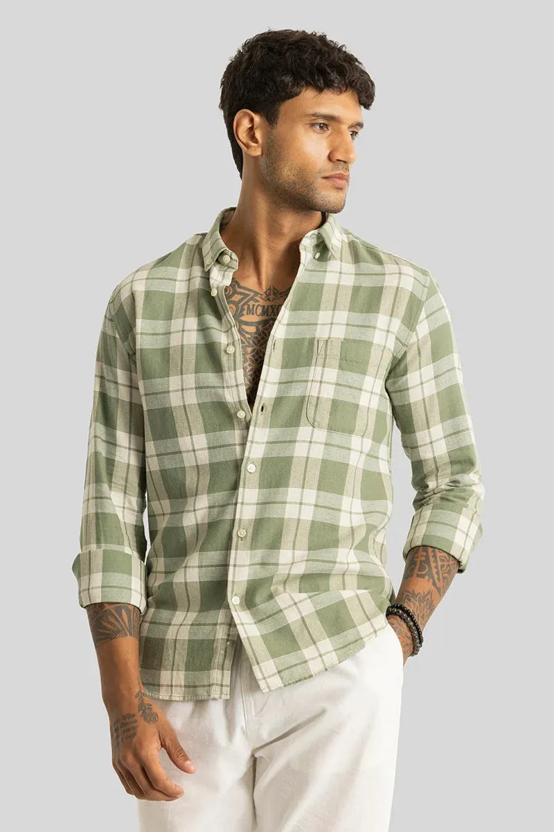 Beacon Green Checks Linen Shirt