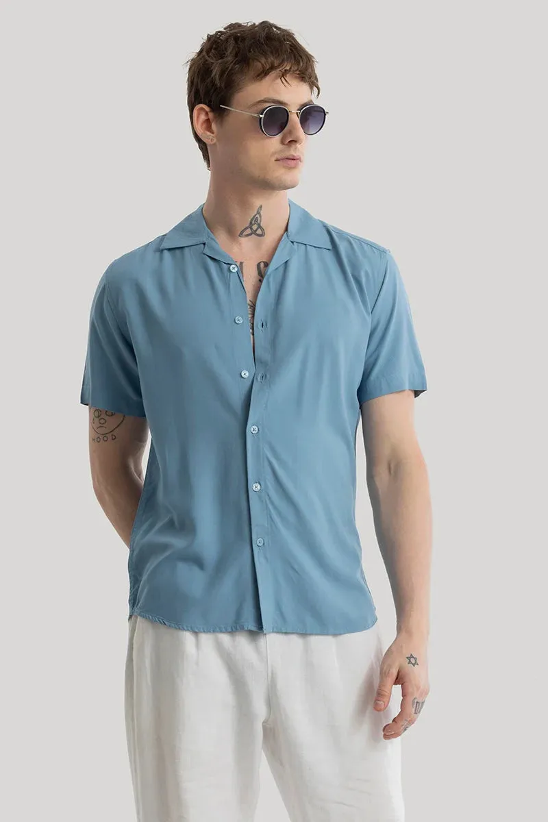 Bianca Blue Plain Shirt