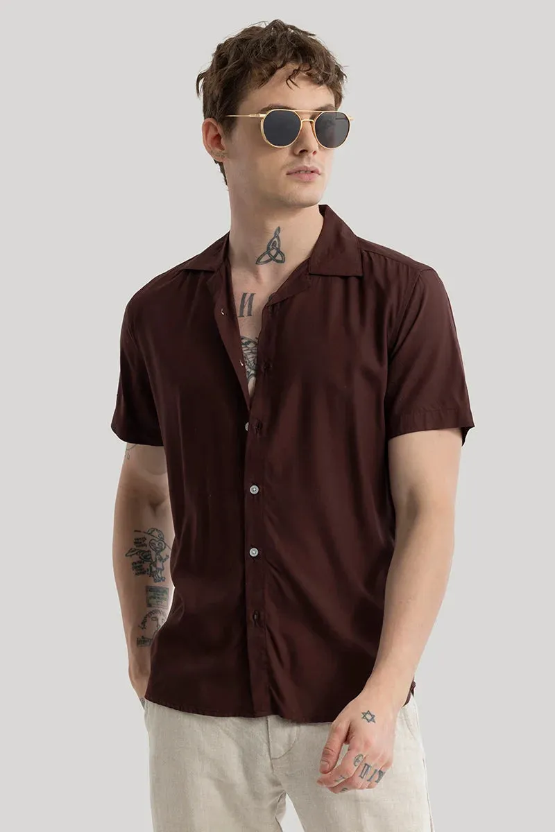 Bianca Dark Brown Plain Shirt