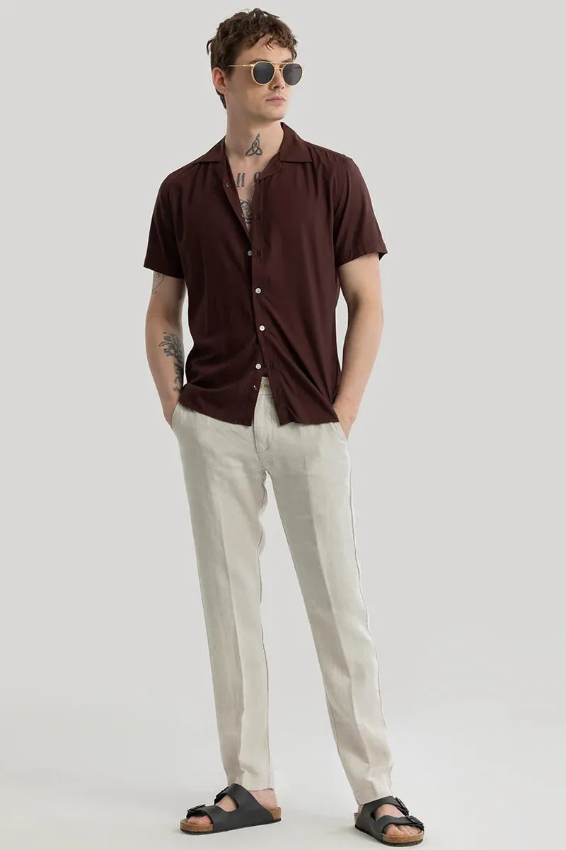 Bianca Dark Brown Plain Shirt