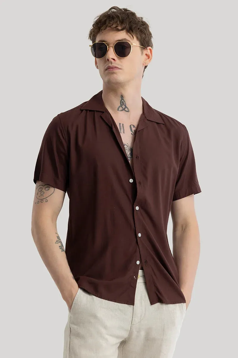 Bianca Dark Brown Plain Shirt