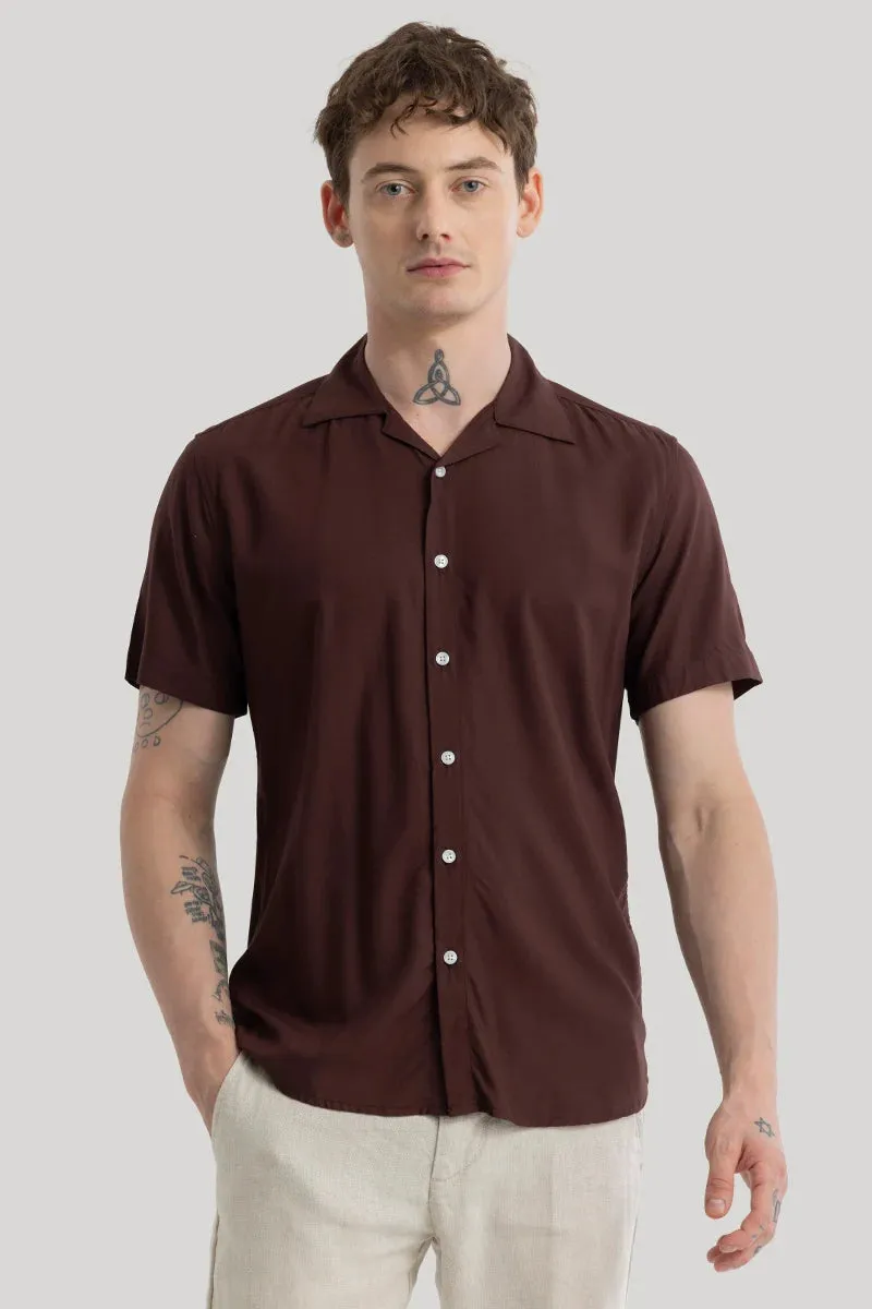 Bianca Dark Brown Plain Shirt