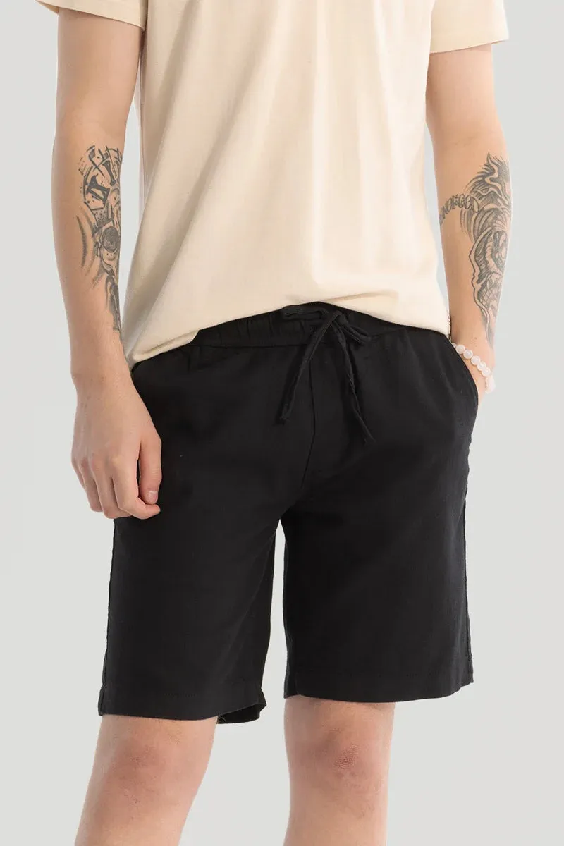 Black Cotton Shorts