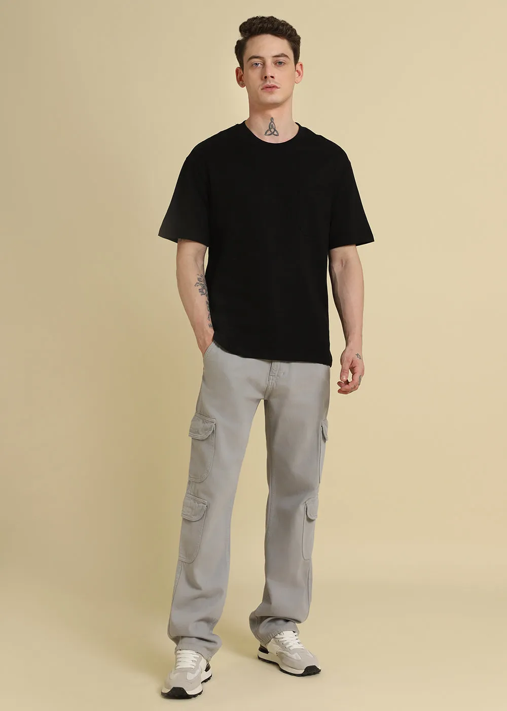 Black Pocket Regular Fit T-shirt