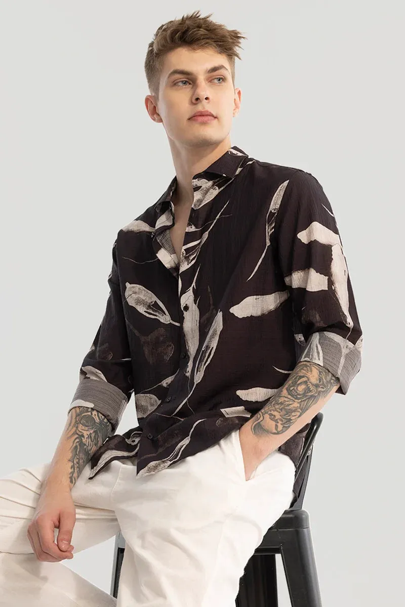 Black Textured Abstract Shirt