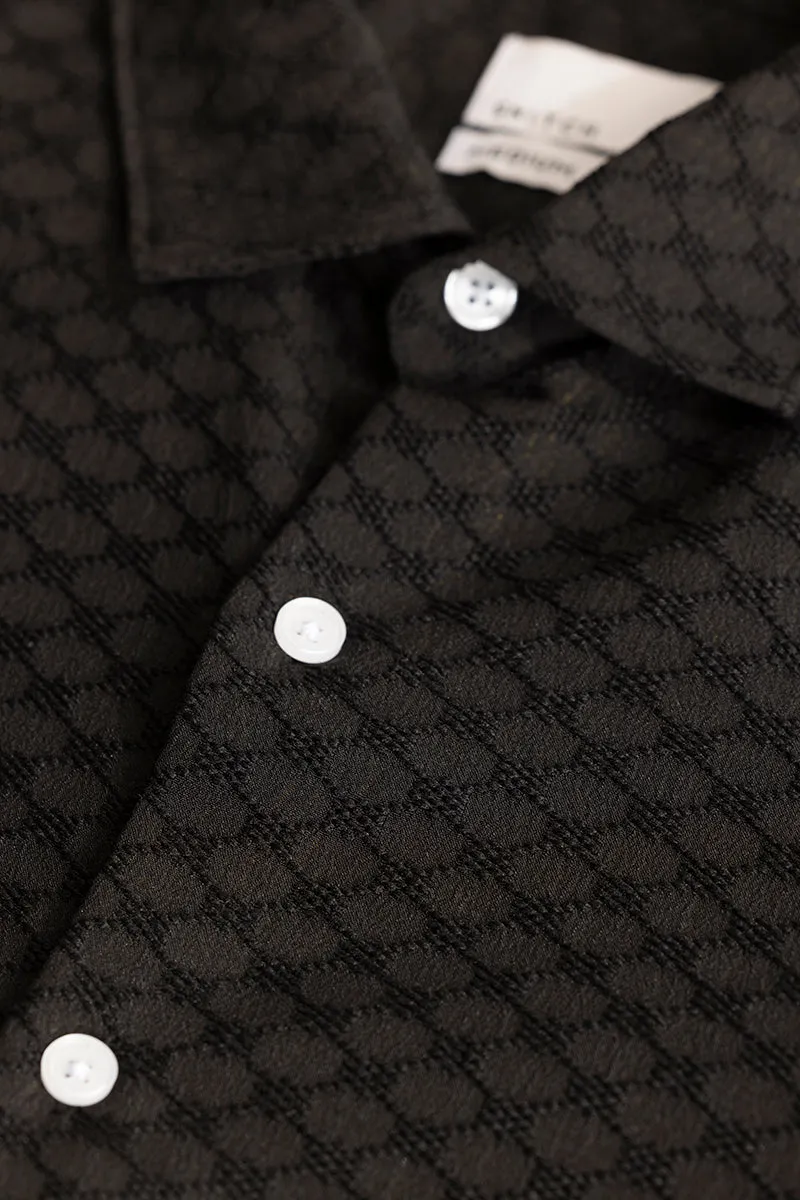 Black Textured Stretch Shirt