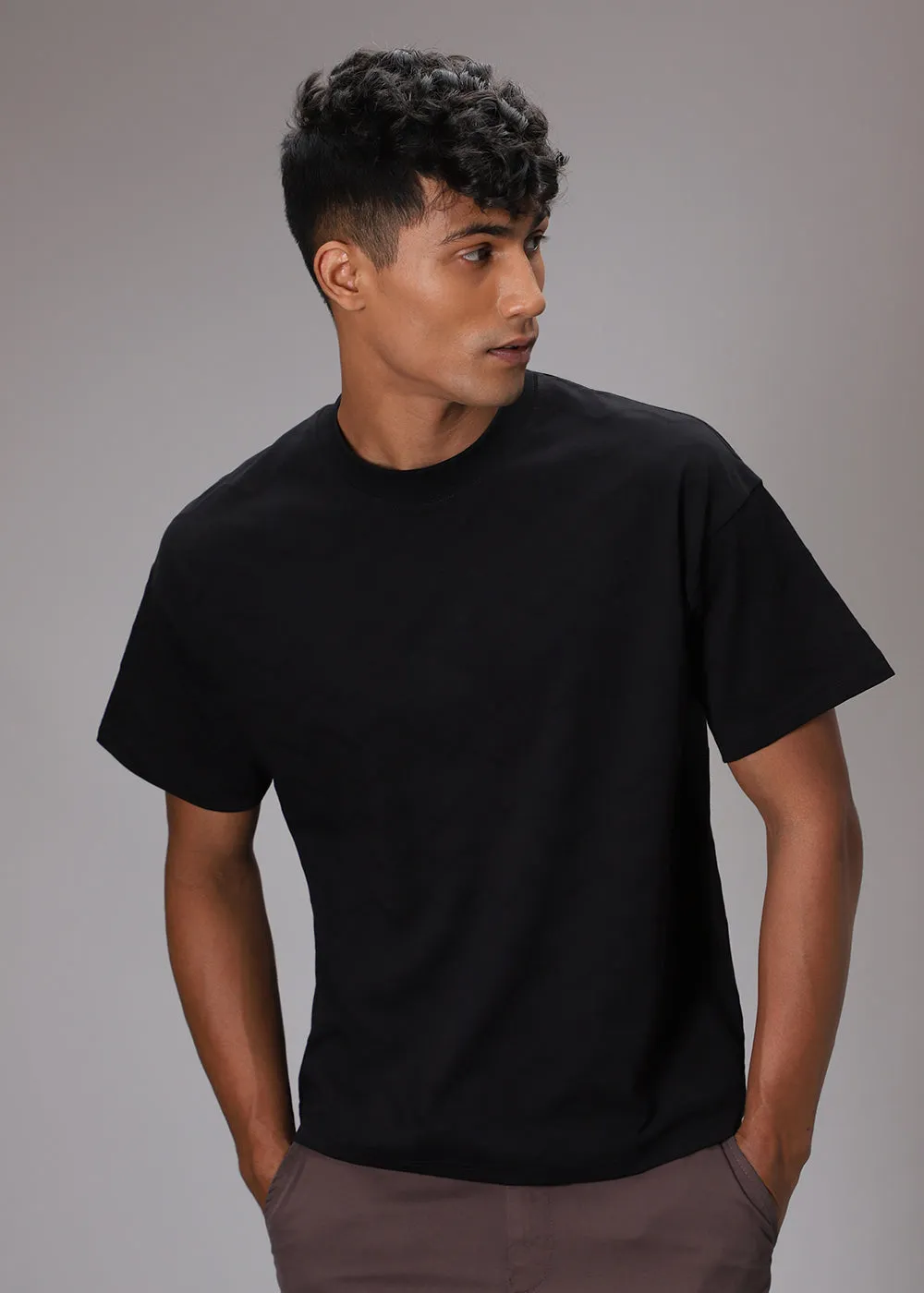 Black Zig Zag Textured T-shirt