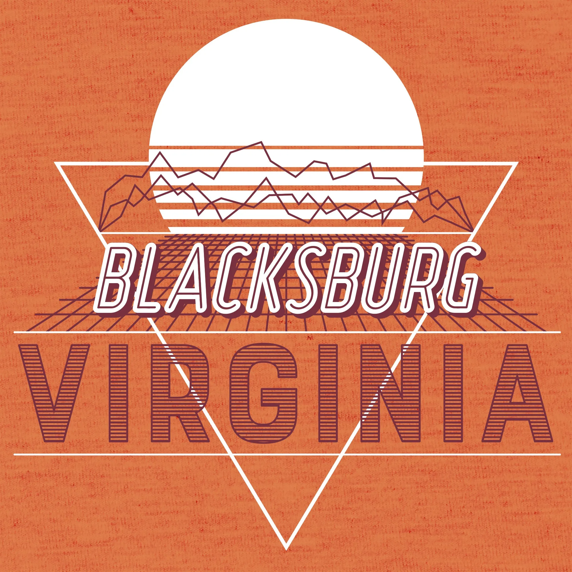 Blacksburg Vaporwave Triblend T-Shirt - Orange Triblend