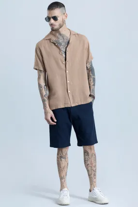 Blissfull Linen Blend Brown Shirt