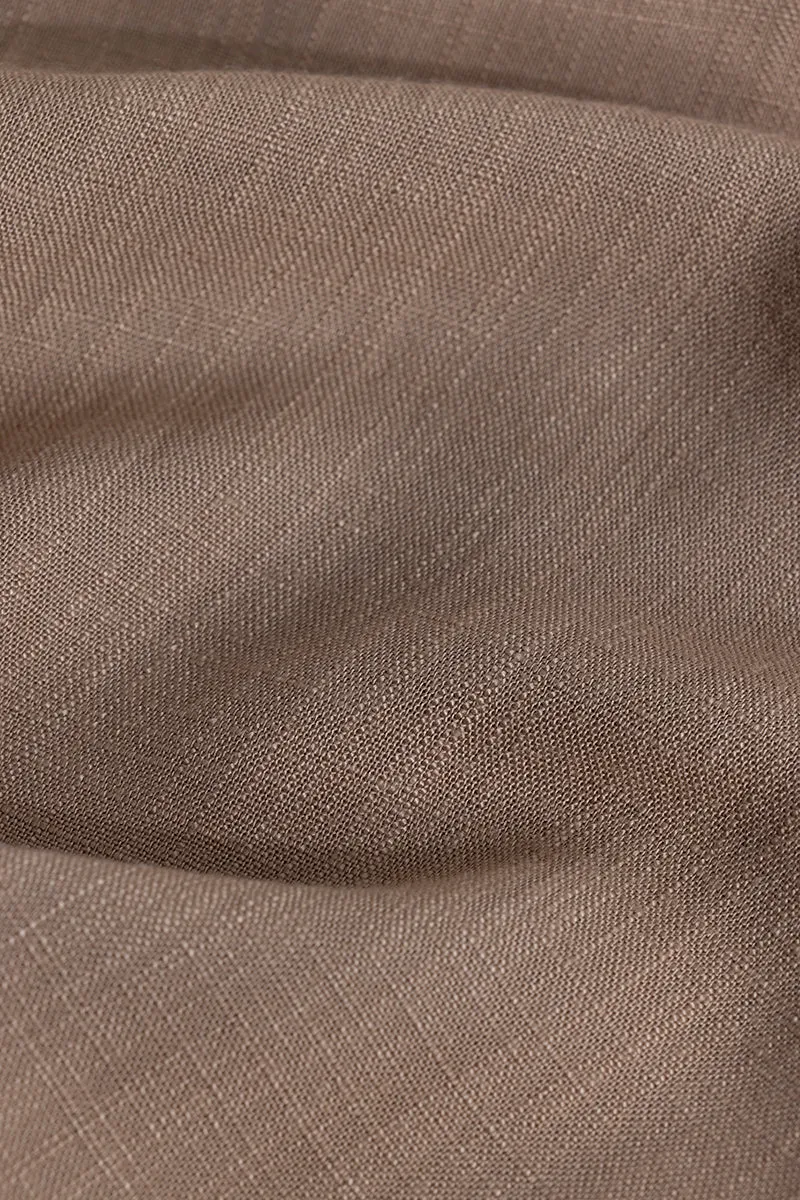 Blissfull Linen Blend Brown Shirt