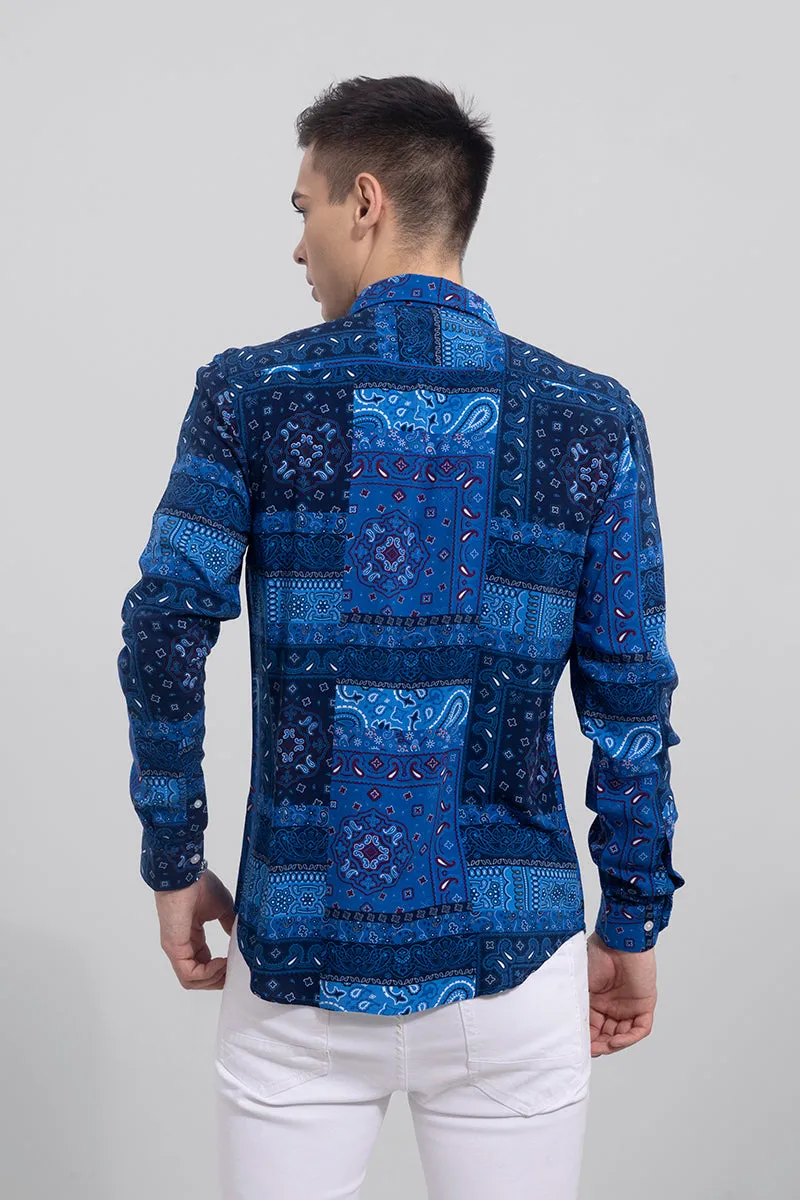 Block Print Bandana Blue Shirt