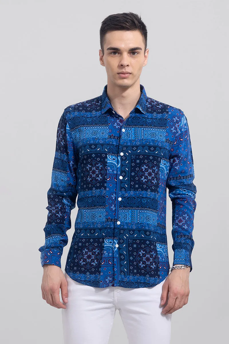 Block Print Bandana Blue Shirt