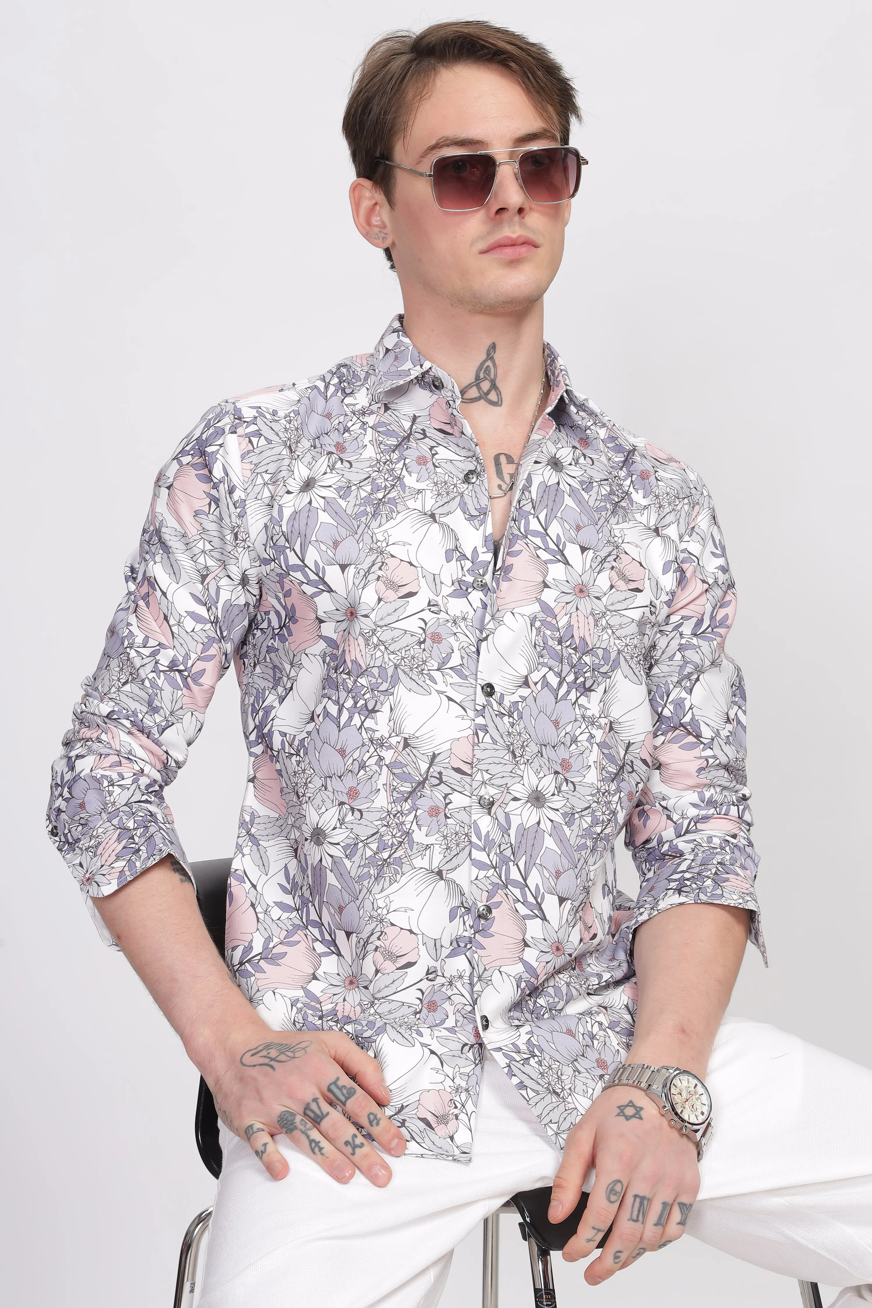 Bloom Grey Printed Shirt