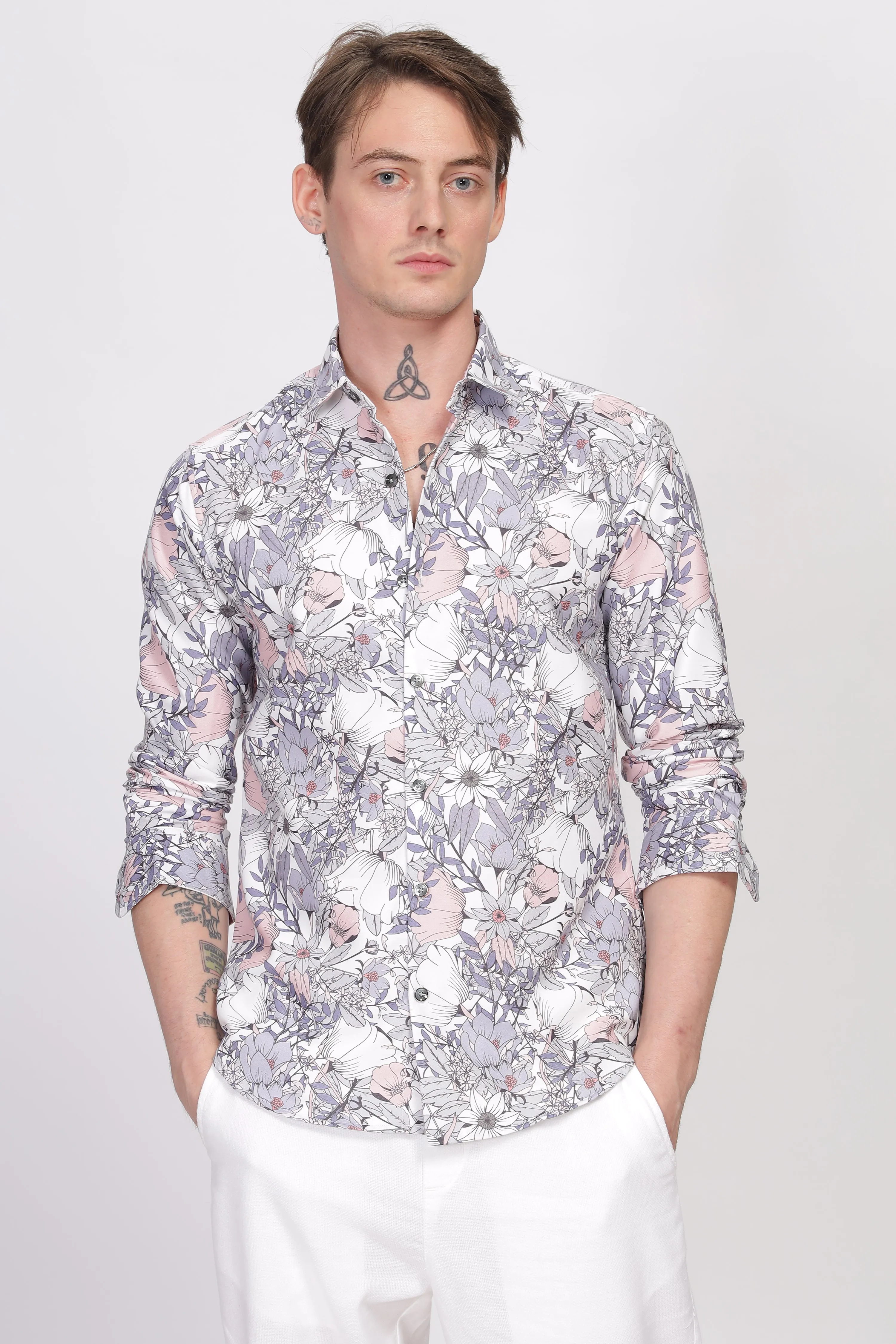 Bloom Grey Printed Shirt