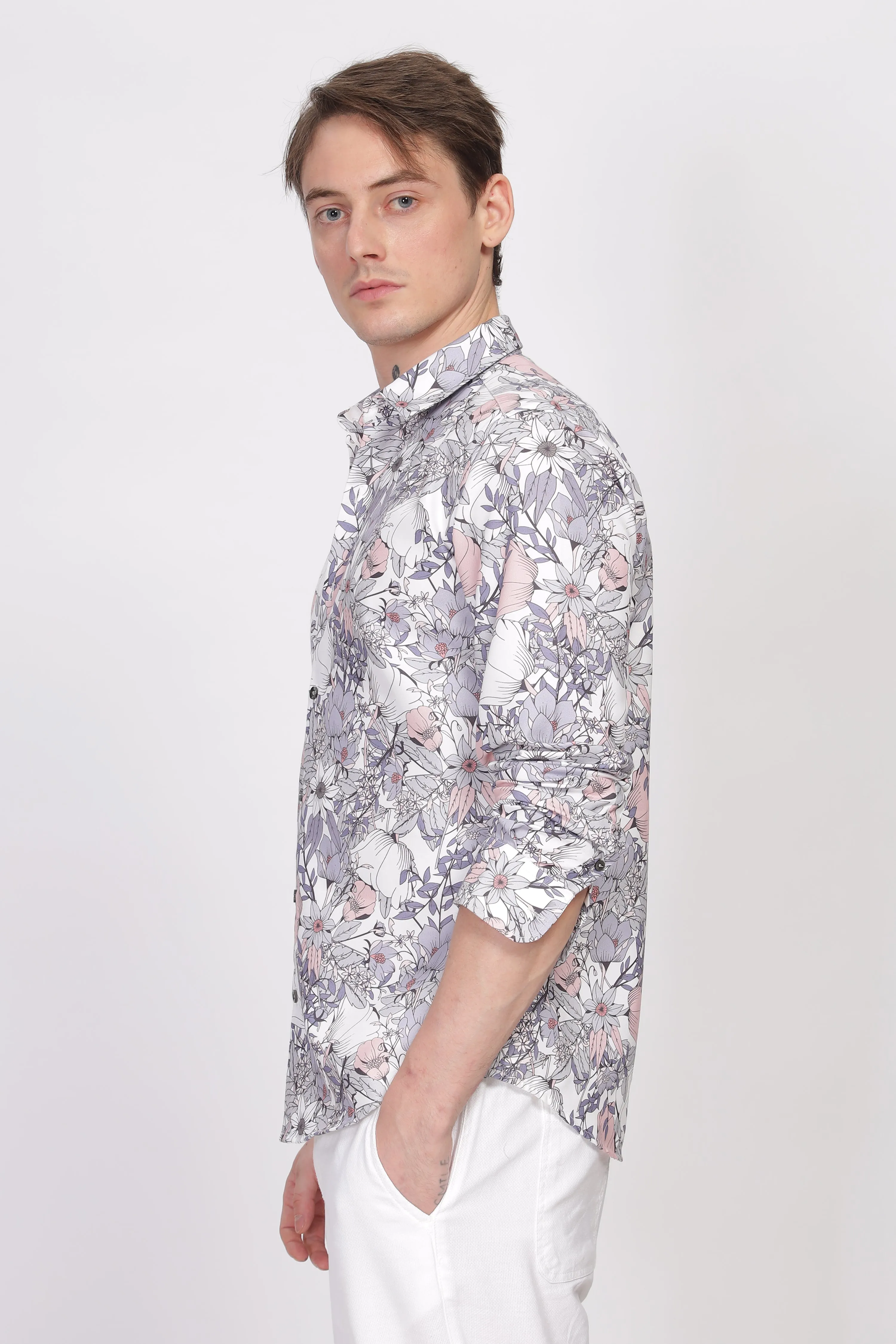 Bloom Grey Printed Shirt