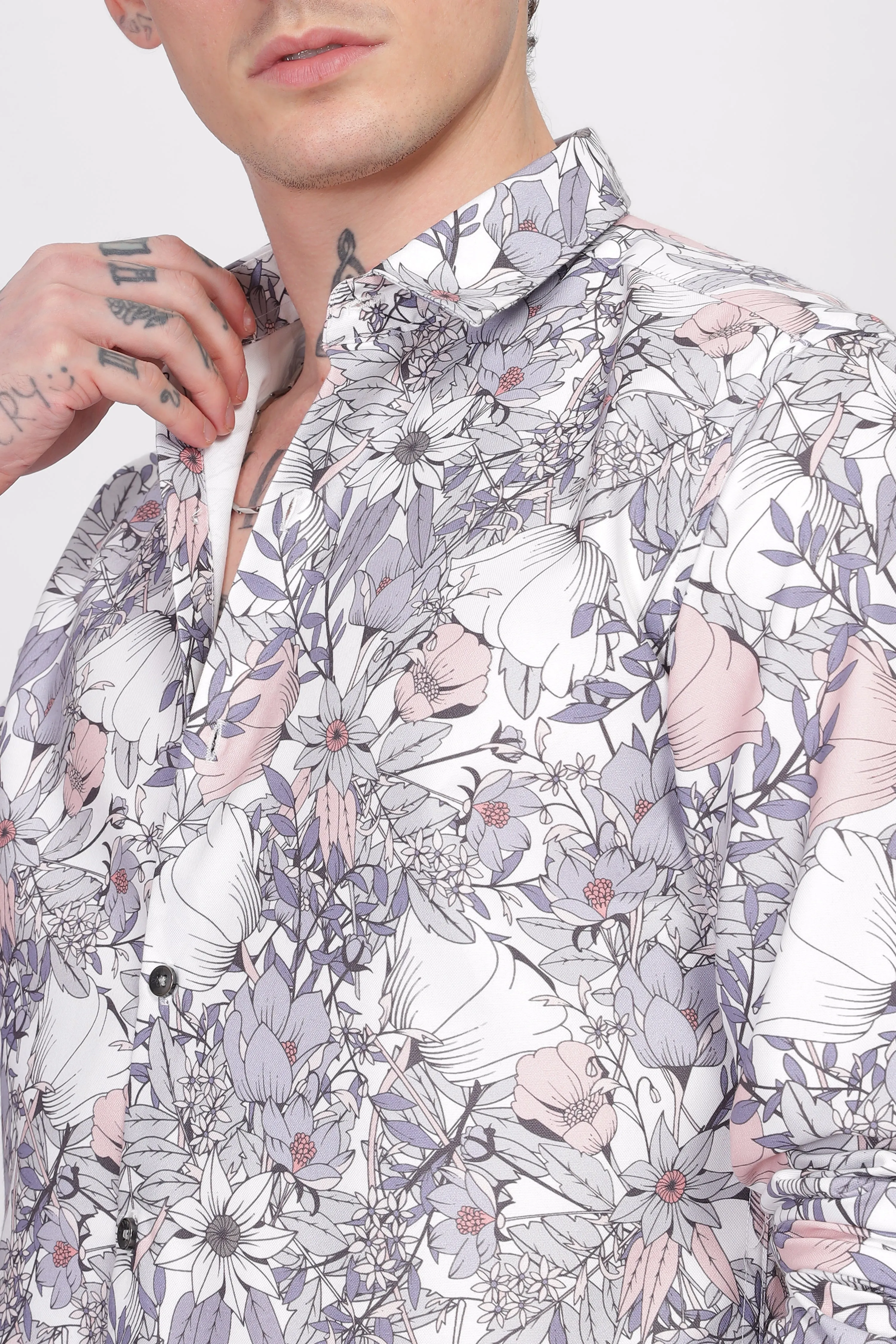 Bloom Grey Printed Shirt