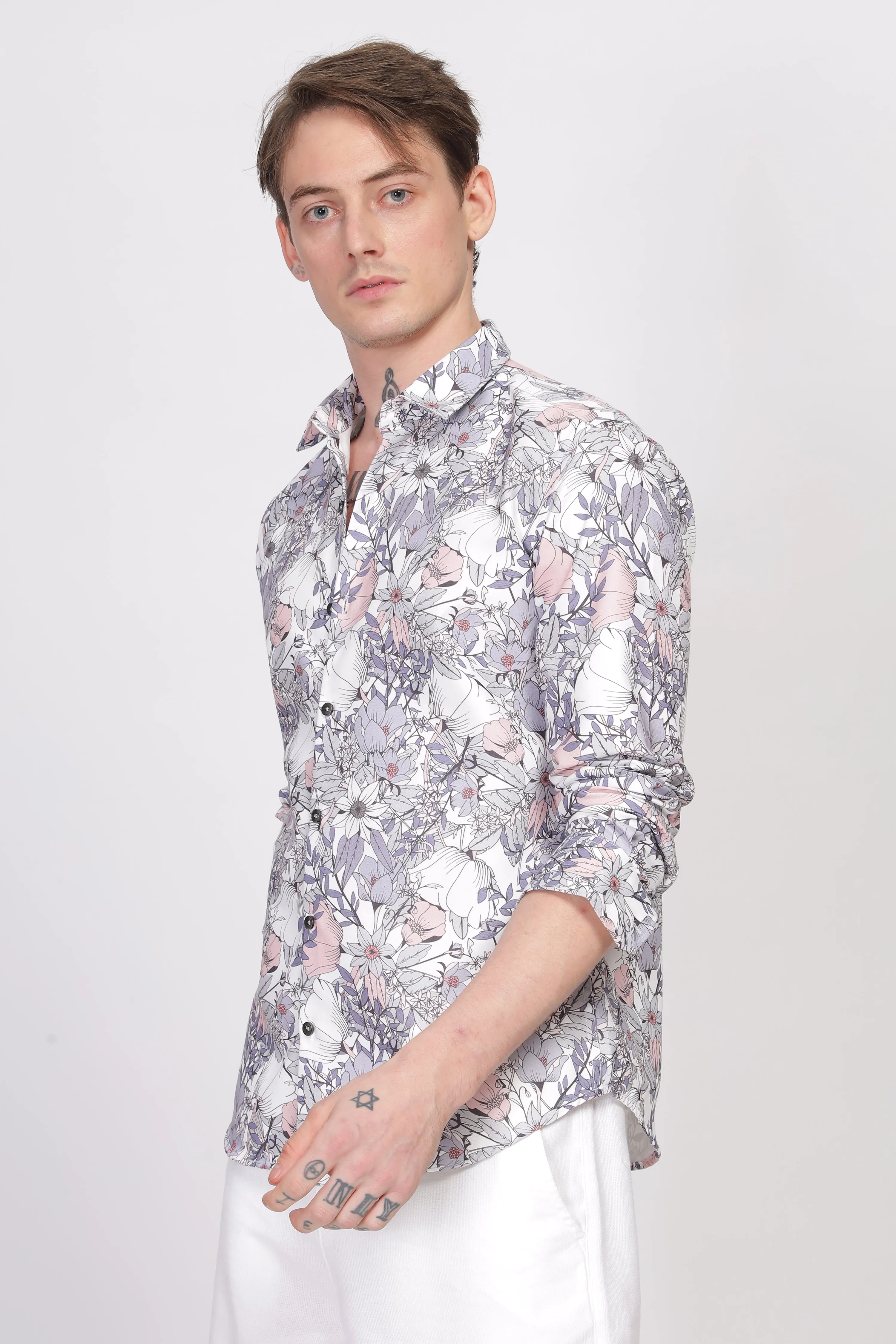 Bloom Grey Printed Shirt