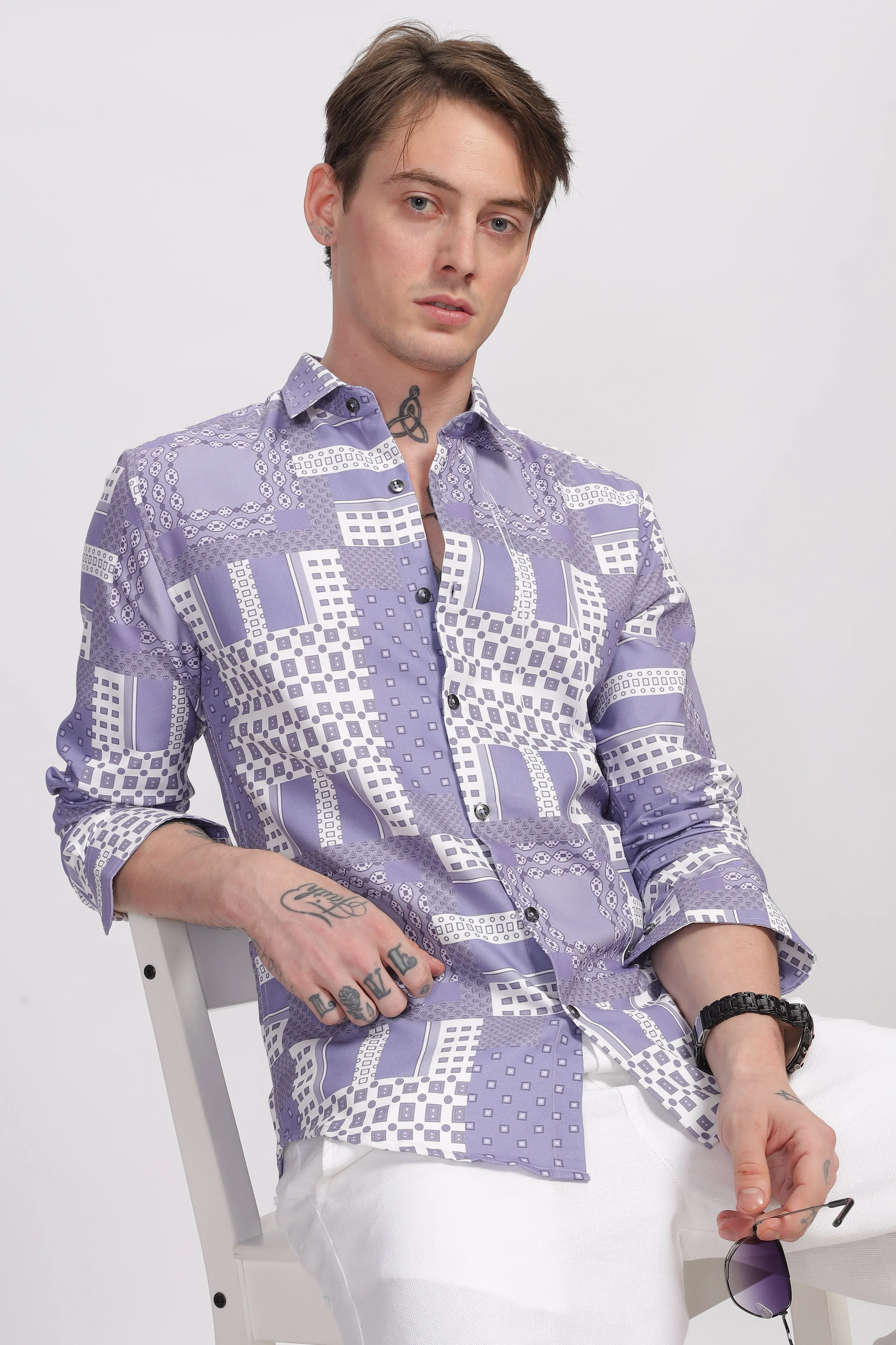 Bloom Lavender Printed Shirt