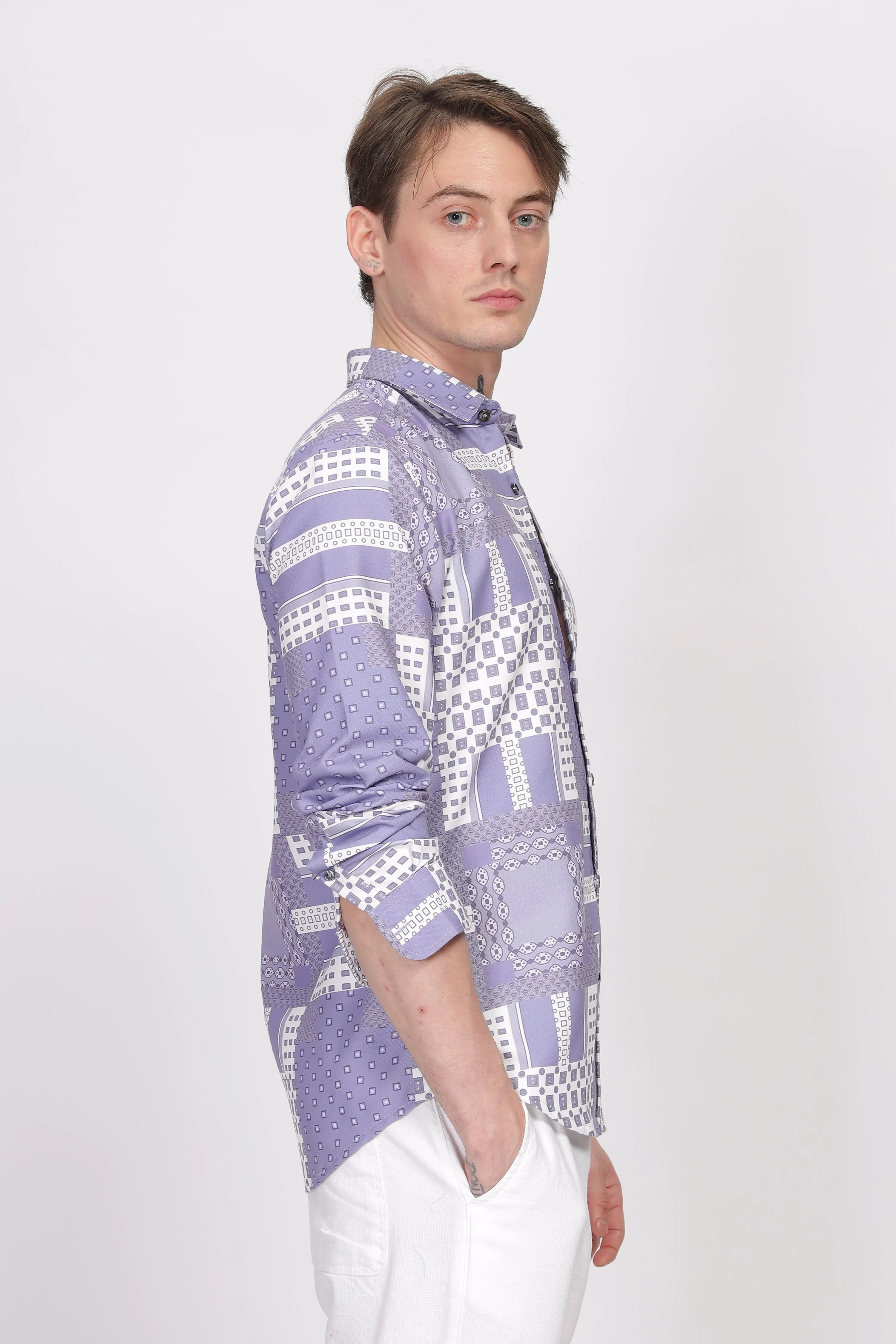 Bloom Lavender Printed Shirt