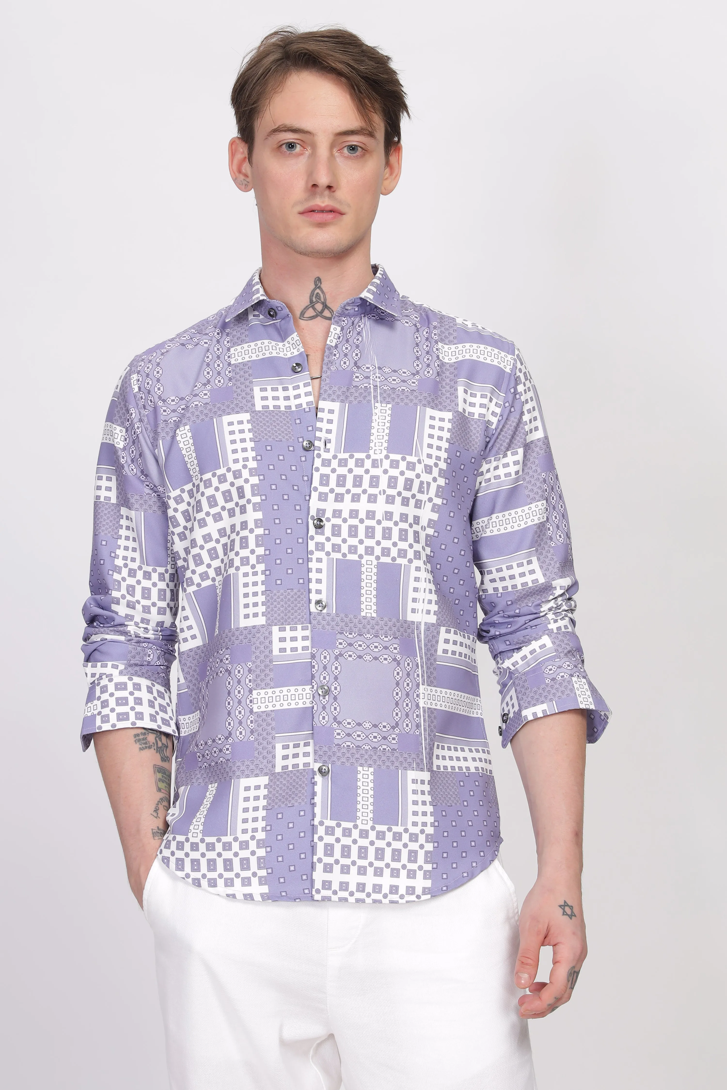 Bloom Lavender Printed Shirt