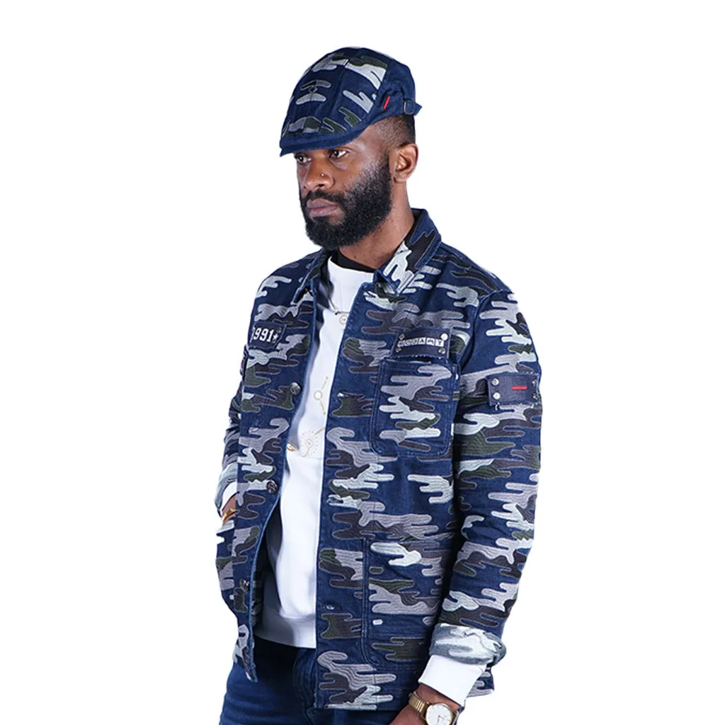 Bogart Man Camo Jacket - Plus FREE Street Fighter Beret Hat (Shown in pictures)