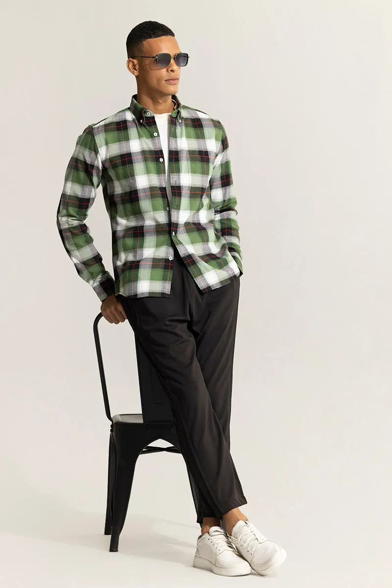 Bold Block Line Dark Green Checks Shirts